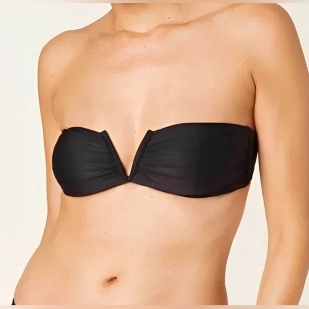 NWT Andie Swim The Scala Bandeau Bathing Suit Top Classic Black Women’s  Size XL - Picture 2 of 8